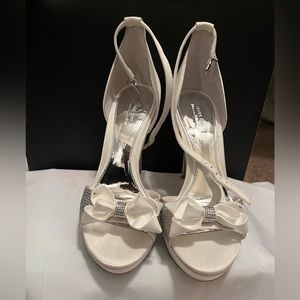 Gianni Bini White Ankle Strap Heels